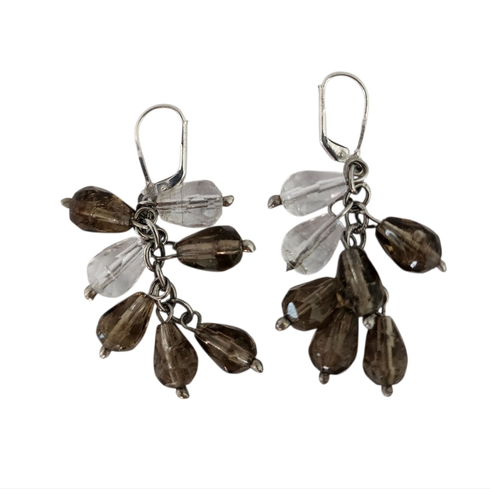 Silver Earrings Dangle 925 Sterling Silver Lever Back Earrings Vintage